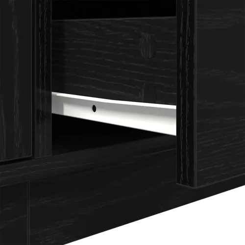 TV ormarić s LED svjetlima crni hrast 193,5x41x50 cm - Crni hrast 1 193.5 cm Cijena