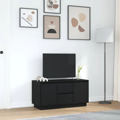 TV ormarić s LED svjetlima crni 100x41x50 cm - Crni hrast 1 100 cm Cijena