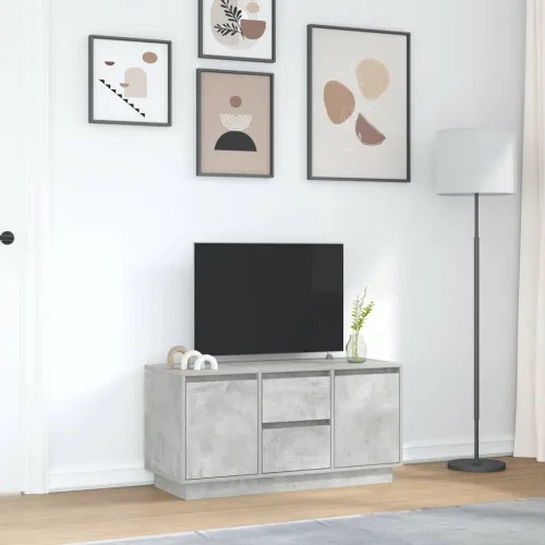 TV ormarić s LED svjetlima siva boja betona 100x41x50 cm - Beton siva 100 cm Cijena