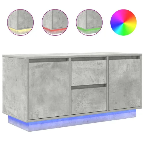 TV ormarić s LED svjetlima siva boja betona 100x41x50 cm - Beton siva 100 cm Cijena