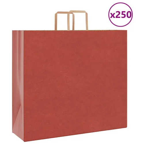 Papirnate vrećice 250 kom s ručkama crvene 54x15x49 cm - Crvena 54 x 15 x 49 cm 250 Cijena