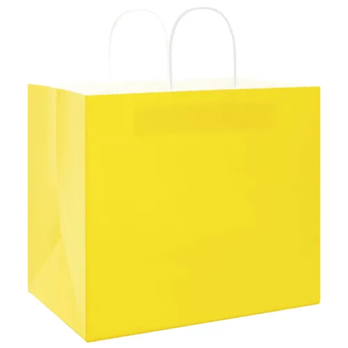 Papirnate vrećice 50 kom s ručkama žute 32x22x28 cm - Žuta 32 x 22 x 28 cm 50 Cijena