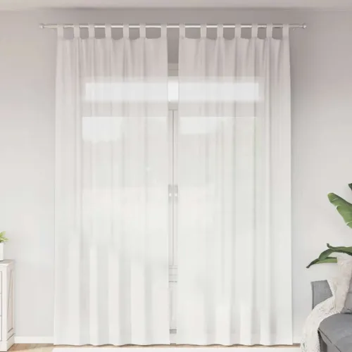 Voile zavjese s petljama 2 kom bijele 140x260 cm - Bijela 140 x 260 cm 1 s petljama Cijena