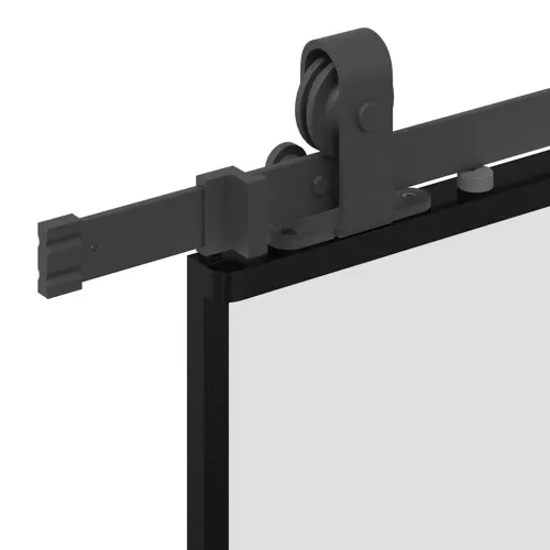 Klizna vrata s priborom crna 102,5 x 205 cm kaljeno staklo - Crna i mat 102.5 x 205 cm (200 cm sliding rail) Mreže 4 x 2 Cijena