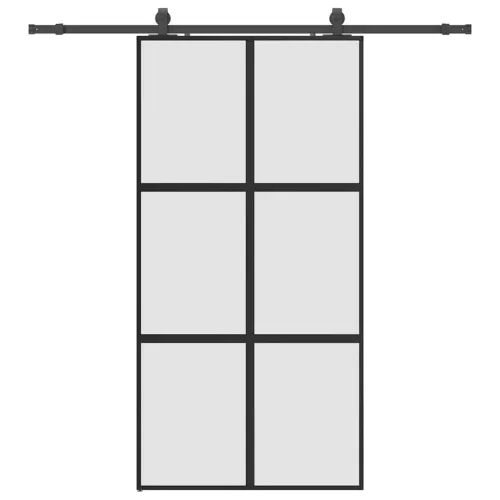 Klizna vrata s priborom crna 102,5 x 205 cm kaljeno staklo - Crna i mat 102.5 x 205 cm (200 cm sliding rail) 1 Mreže 4 x 2 Cijena