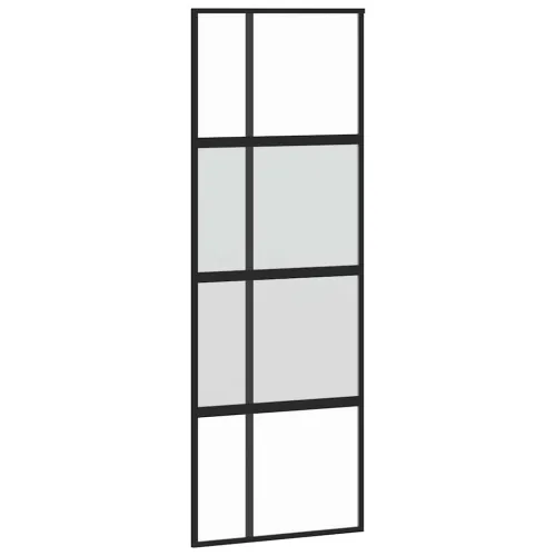 Klizna vrata s priborom crna 76 x 205 cm kaljeno staklo - 76 x 205 cm (klizna vodilica od 183 cm) Cijena