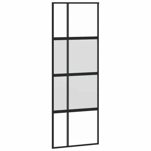 Klizna vrata s priborom crna 76 x 205 cm kaljeno staklo - 76 x 205 cm (152,5 cm sliding rail) Cijena