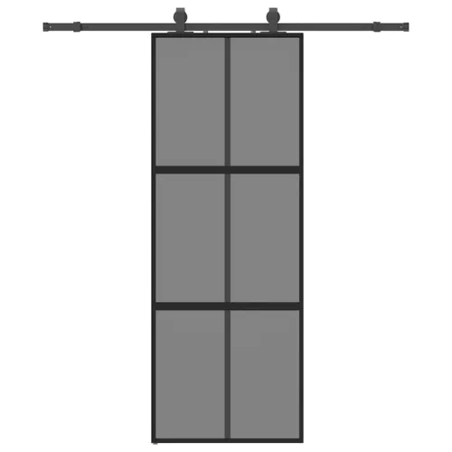 Klizna vrata s priborom crna 76 x 205 cm kaljeno staklo - Crna i tamnoprozirna 76 x 205 cm (152,5 cm sliding rail) Mreže 4 x 2 Cijena