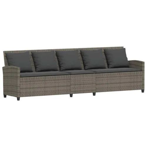 Vrtna sofa 5-sjed s jastucima sivi poliratan - siva i tamnosiva peterosjed 1 Cijena