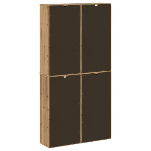 Bočni ormarići 4 kom ODDA 40x24x79 cm puno drvo bor - Prirodna 1 5 polica 3 ladice Prirodna Cijena