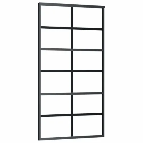 Klizna vrata s priborom crna 102 x 205 cm od ESG stakla - 102 x 205 cm (213 cm sliding rail) 6 x 2 grids Cijena