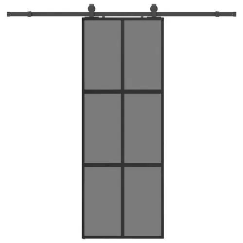 Klizna vrata s priborom crna 76 x 205 cm kaljeno staklo - Crna i tamnoprozirna 76 x 205 cm (213 cm sliding rail) Mreže 4 x 2 Cijena