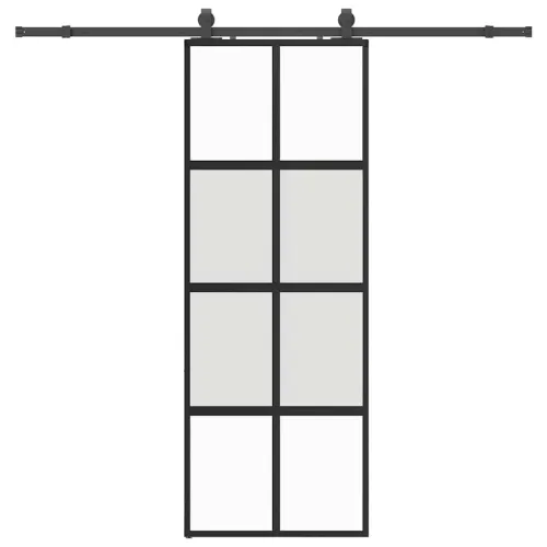 Klizna vrata s priborom crna 76 x 205 cm kaljeno staklo - Black, matt and transparent 76 x 205 cm (213 cm sliding rail) Cijena