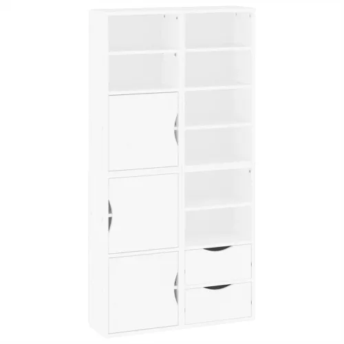 Bočni ormarići 4 kom ODDA bijeli 40x24x79 cm puno drvo bor - Bijela 1 8 polica 2 ladice Bijela Cijena