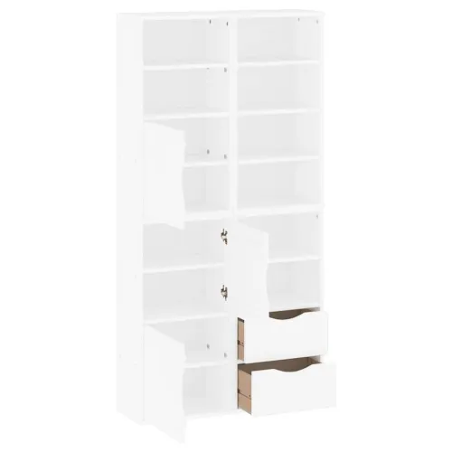 Bočni ormarići 4 kom ODDA bijeli 40x24x79 cm puno drvo bor - Bijela 1 8 polica 2 ladice Bijela Cijena