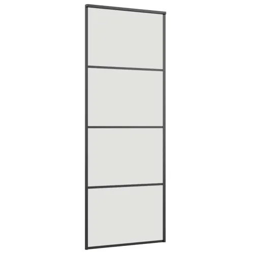 Klizna vrata s priborom crna 76 x 205 cm od ESG stakla - Crna 76 x 205 cm (klizna vodilica od 200 cm) Matirano Cijena