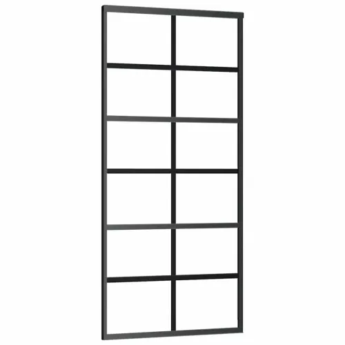 Klizna vrata s priborom crna 90 x 205 cm od ESG stakla - 90 x 205 cm (213 cm sliding rail) 6 x 2 grids Cijena