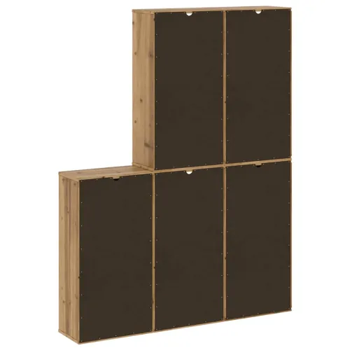 Bočni ormarići 5 kom ODDA 40x24x79 cm puno drvo bor - Prirodna 1 9 polica 3 ladice Prirodna Cijena