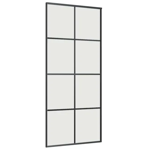 Klizna vrata s priborom crna 90 x 205 cm od ESG stakla - Crna 90 x 205 cm (klizna vodilica od 183 cm) Matirano Cijena