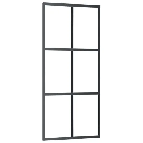 Klizna vrata s priborom crna 90 x 205 cm od ESG stakla - 90 x 205 cm (klizna vodilica od 200 cm) 3 x 2 grids Cijena
