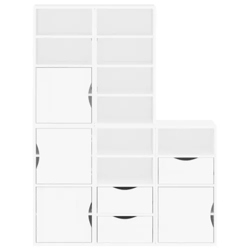 Bočni ormarići 5 kom ODDA bijeli 40x24x79 cm puno drvo bor - Bijela 1 9 polica 3 ladice Bijela Cijena