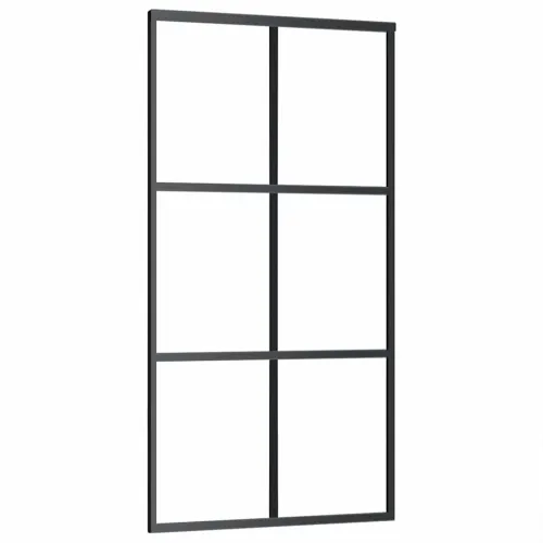 Klizna vrata s priborom crna 102 x 205 cm od ESG stakla - 102 x 205 cm (klizna vodilica od 200 cm) 3 x 2 grids Cijena