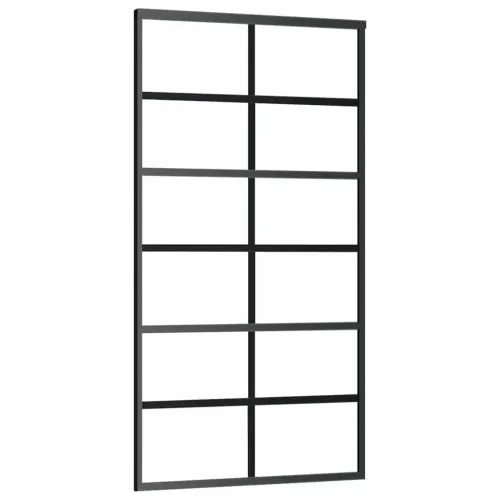 Klizna vrata s priborom crna 102 x 205 cm od ESG stakla - 102 x 205 cm (klizna vodilica od 200 cm) 6 x 2 grids Cijena