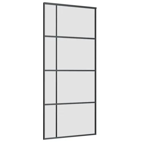 Klizna vrata s priborom crna 90 x 205 cm od ESG stakla - 90 x 205 cm (klizna vodilica od 200 cm) Matirano Cijena