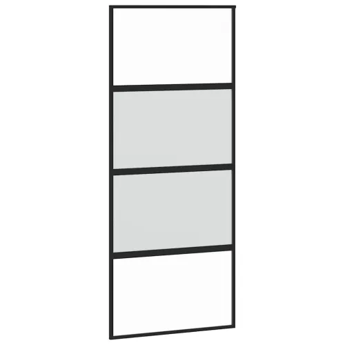 Klizna vrata s priborom crna 90 x 205 cm kaljeno staklo - Crna i mat 90 x 205 cm (klizna vodilica od 200 cm) Matirano Cijena