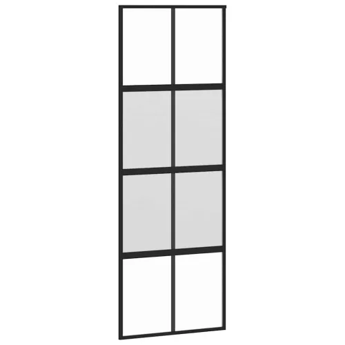 Klizna vrata s priborom crna 76 x 205 cm kaljeno staklo - Crna i mat 76 x 205 cm (klizna vodilica od 200 cm) Matirano Cijena