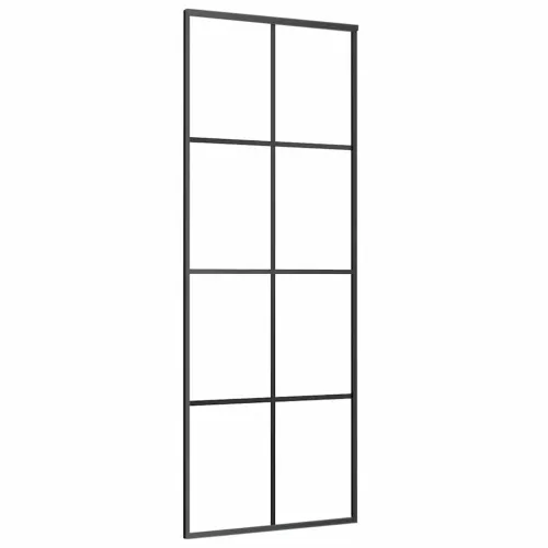 Klizna vrata s priborom crna 76 x 205 cm od ESG stakla - Crna 76 x 205 cm (152.5 cm sliding rail) Transparentan Cijena