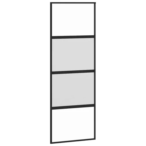 Klizna vrata s priborom crna 76 x 205 cm kaljeno staklo - 76 x 205 cm (213 cm sliding rail) Cijena