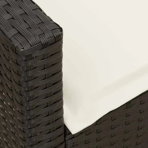 Vrtna sofa od poliratana s jastucima crna - Crna i krem bijela 5-seater + 2x corner 1 Cijena