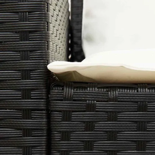 Vrtna sofa od poliratana s jastucima crna - Crna i krem bijela 5-seater + 2x corner 1 Cijena