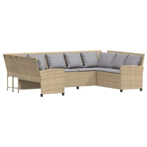 Vrtna sofa s jastucima bež poliratan - bež i svjetlosiva 5-seater + 2x corner 1 Cijena