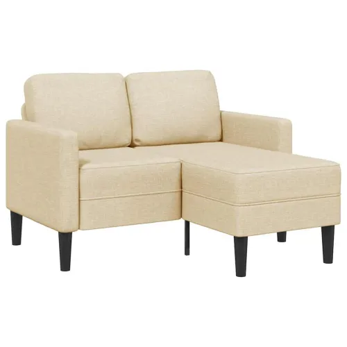 Sofa 2-sjed s ležaljkom u obliku slova L krem 125 cm tkanina - Krema Cijena