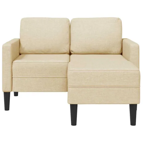 Sofa 2-sjed s ležaljkom u obliku slova L krem 125 cm tkanina - Krema Cijena