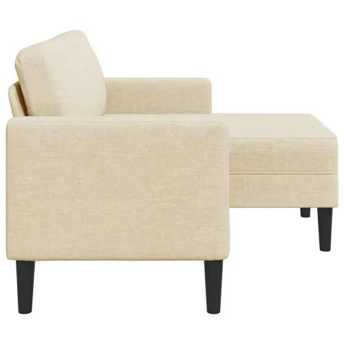 Sofa 2-sjed s ležaljkom u obliku slova L krem 125 cm tkanina - Krema Cijena