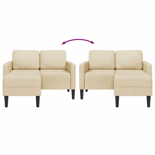 Sofa 2-sjed s ležaljkom u obliku slova L krem 125 cm tkanina - Krema Cijena