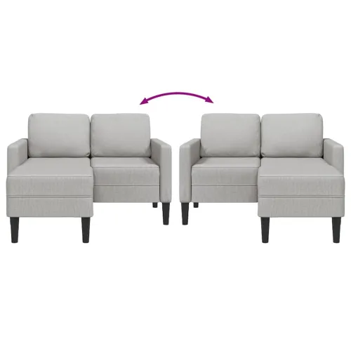 Sofa 2-sjed s ležaljkom u obliku slova L oblak siva 125 cm - Oblačnosiva Cijena