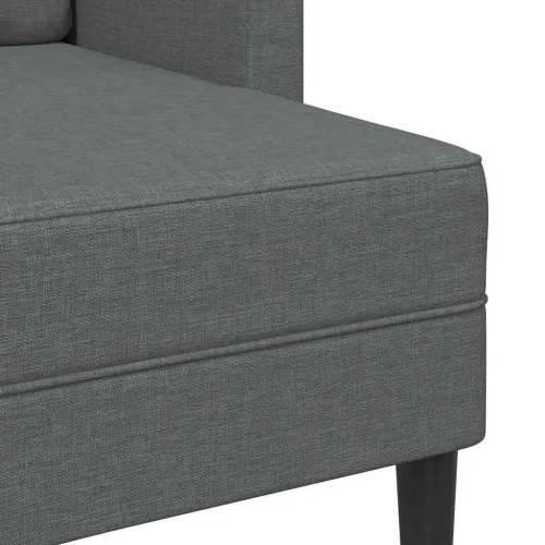 Dvosjed s ležaljkom u obliku slova L, tamno siva, tkanina, 125 cm - Tamno siva Cijena