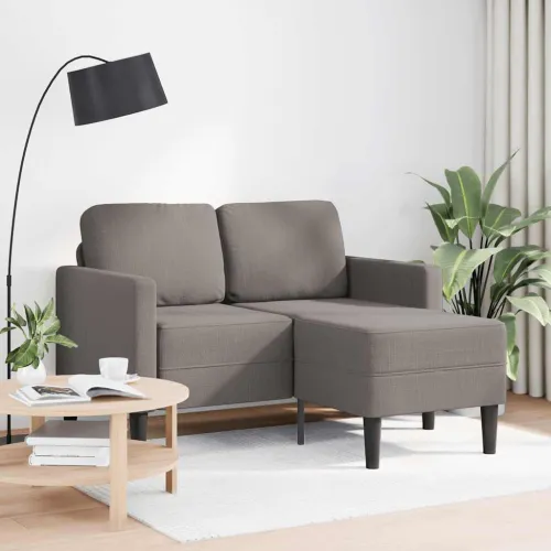 Sofa 2-sjed s ležaljkom u obliku slova L Taupe 125 cm tkanina - Sivo-smeđa Sivo-smeđa Cijena