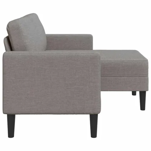 Sofa 2-sjed s ležaljkom u obliku slova L Taupe 125 cm tkanina - Sivo-smeđa Cijena