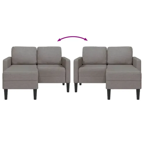 Sofa 2-sjed s ležaljkom u obliku slova L Taupe 125 cm tkanina - Sivo-smeđa Cijena