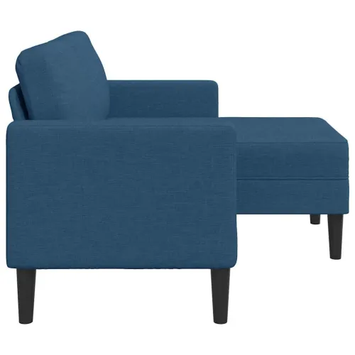 Sofa 2-sjed s ležaljkom u obliku slova L plava 125 cm tkanina - Plava Cijena