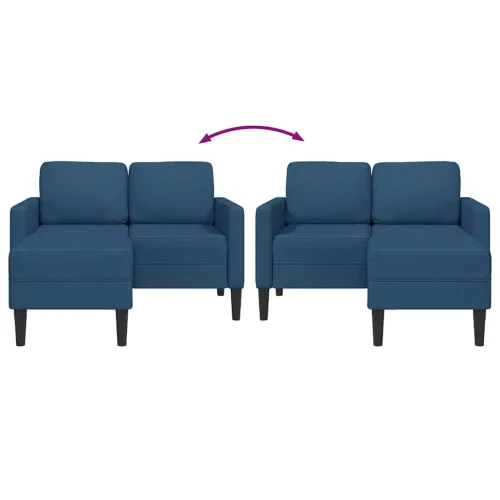 Sofa 2-sjed s ležaljkom u obliku slova L plava 125 cm tkanina - Plava Cijena