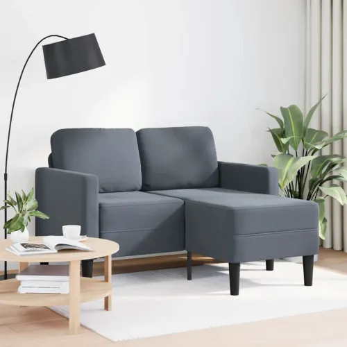 Sofa 2-sjed s ležaljkom u obliku slova L tamnosiva 125cm baršun - Tamno siva Tamno siva Cijena