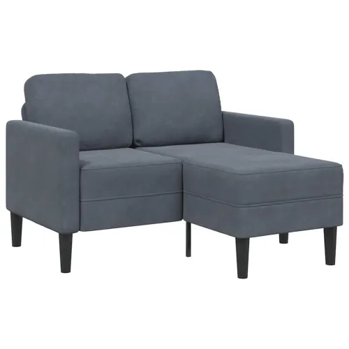 Sofa 2-sjed s ležaljkom u obliku slova L tamnosiva 125cm baršun - Tamno siva Tamno siva Cijena