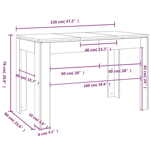 Blagovaonski stol staro drvo 120x60x76 cm konstruirano drvo - Staro drvo Cijena