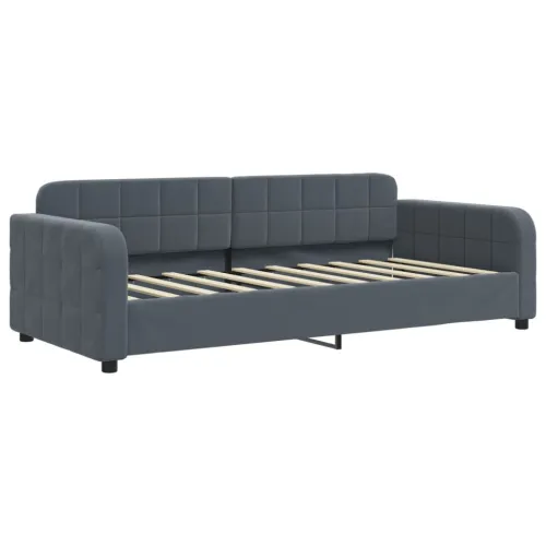 Dnevni krevet s madracem tamno sivi 90x190 cm baršun - Tamno siva 90 x 190 cm s madracem Cijena